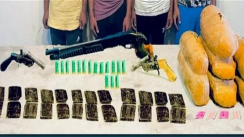 ضبط 10 أشخاص بـ كوكتيل مخدرات وأسلحة نارية في دمياط
