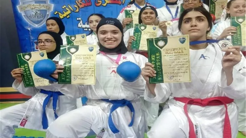 أبطال الكاراتيه بشبين القناطر تحصد المركز الأول ببطولة القليوبية