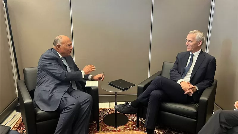 شكرى يبحث مع أمين عام حلف الناتو تطورات منطقة شرق المتوسط وشمال أفريقيا