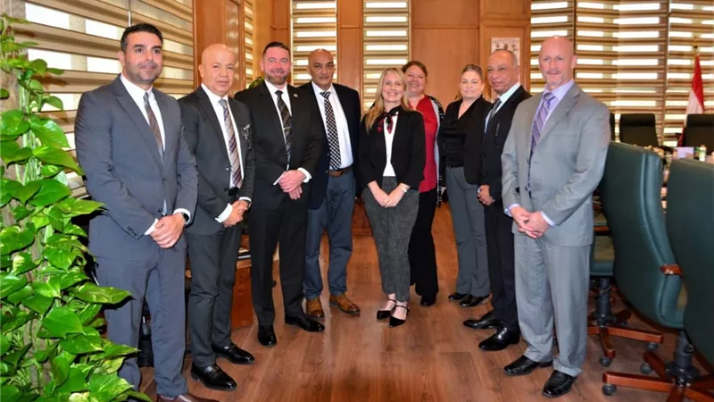 وفد إدارة أمن النقل الأمريكية TSA يشيد بالإجراءات الأمنية بمطار القاهرة وشركة مصر للطيران..