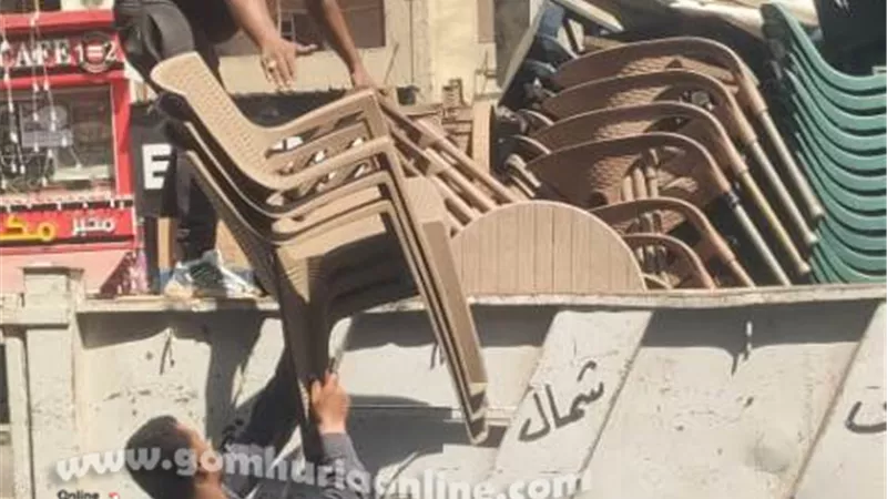 رفع 250 اشغال من شوارع امبابه وحواجز حديدية
