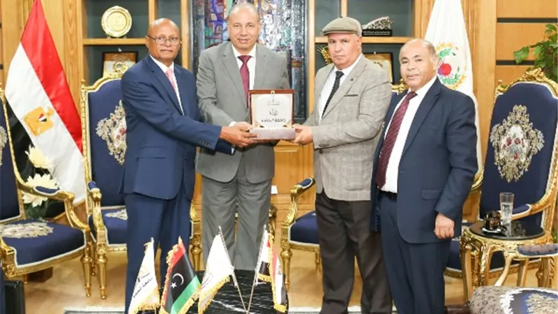 وفدالثقافية الليبية وجامعتى الجفرةوأفريقيا بليبيا بجامعة المنصورة