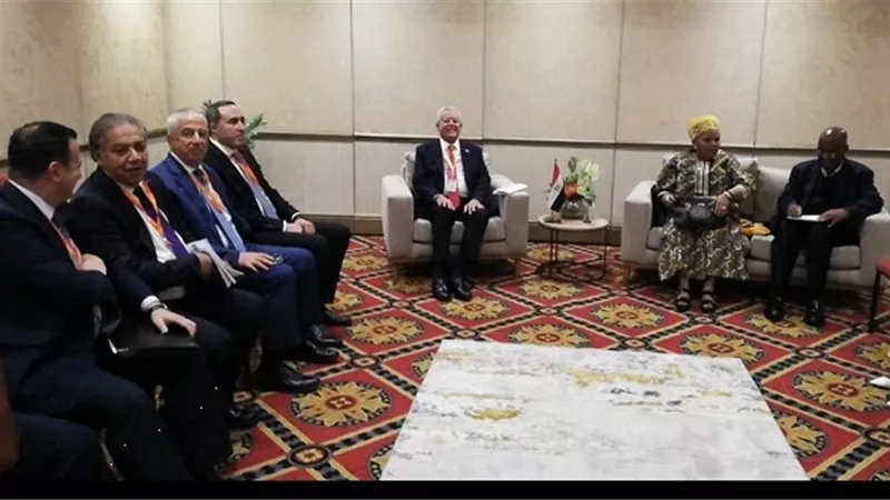 المستشار حنفي جبالي يلتقي رئيسي غرفتي برلمان جنوب أفريقيا