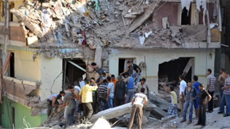 انهيار منزل من طابقين فى إحدى قرى مركز طهطا