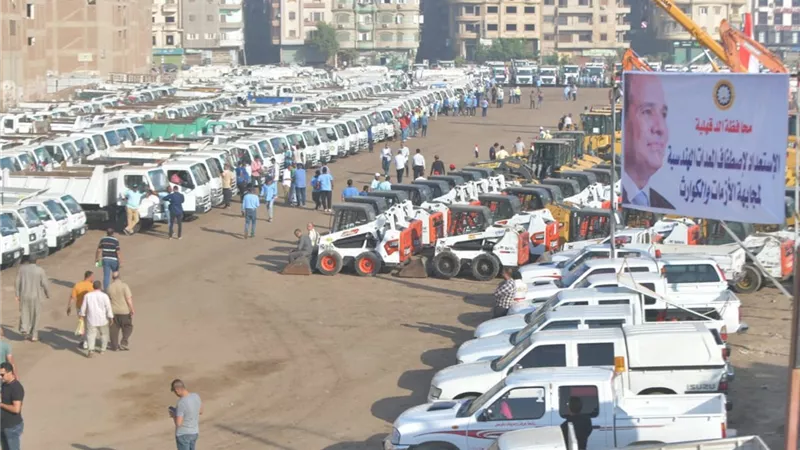 اصطفاف ما يقرب من 1000 معدة متنوعة لمجابهه الازمات بالدقهلية