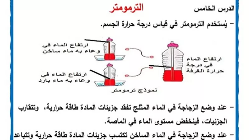 تحميل مذكرة علوم فى 71 ورقة للصف السادس الابتدائي