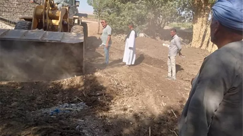 حملة مكبرة لإزالة التعديات على الأراضي الزراعية في دشنا بقنا