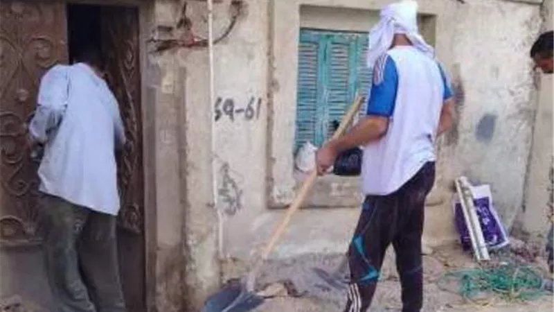 ايقاف اعمال بناء بحى غرب مدينة المنيا والتحفظ على مواد البناء