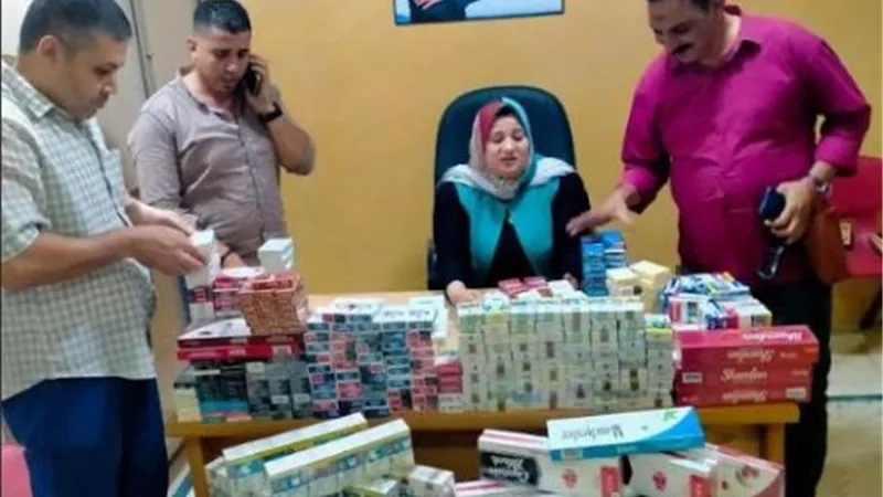 تموين امبابة يضبط سلع غذائية و سجائر مجهولة المصدر