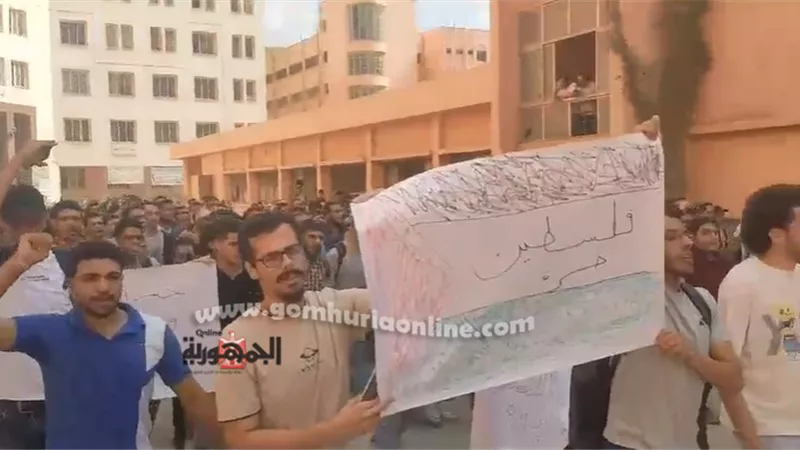 مسيرات بالمنوفية لدعم تصريحات الرئيس و تضامناً مع الشعب الفلسطينى