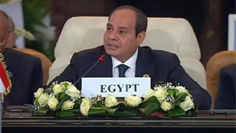السيسى : مصر تُدين بوضوح قتل وترويع المدنيين الذي يتعرض له 2.5 مليون فلسطينى فى غزة