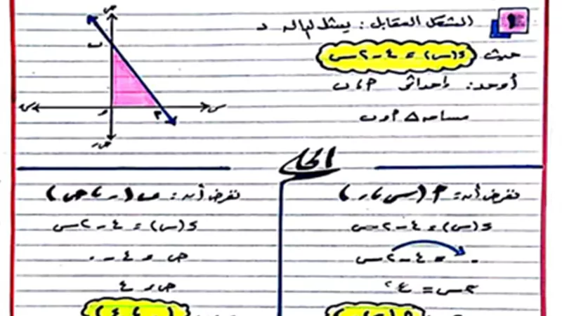 جميع المسائل المرسومة في الجبر والهندسة للصف الثالث الاعدادي