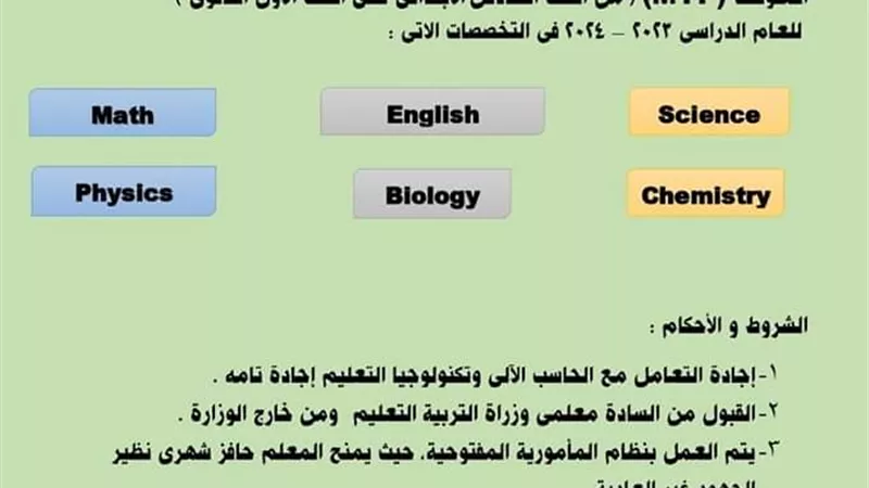 المدرسة المصرية الدولية بالشيخ زايد تعلن حاجتها لمعلمين