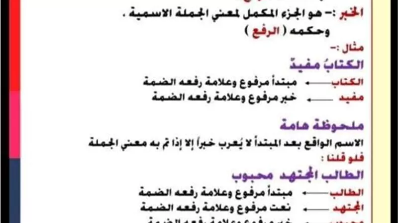 تحميل افضل ملزمة نحو للصف الاول الاعدادى الفصل الدراسى الاول