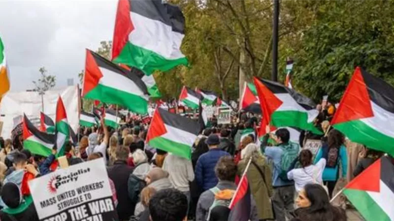 توجيه اتهامات لخمسة أشخاص بعد تظاهرة مؤيدة للفلسطينيين في لندن