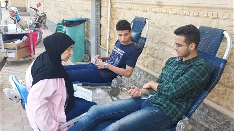 جامعة بني سويف التكنولوجية تنظم حملة للتبرع بالدم