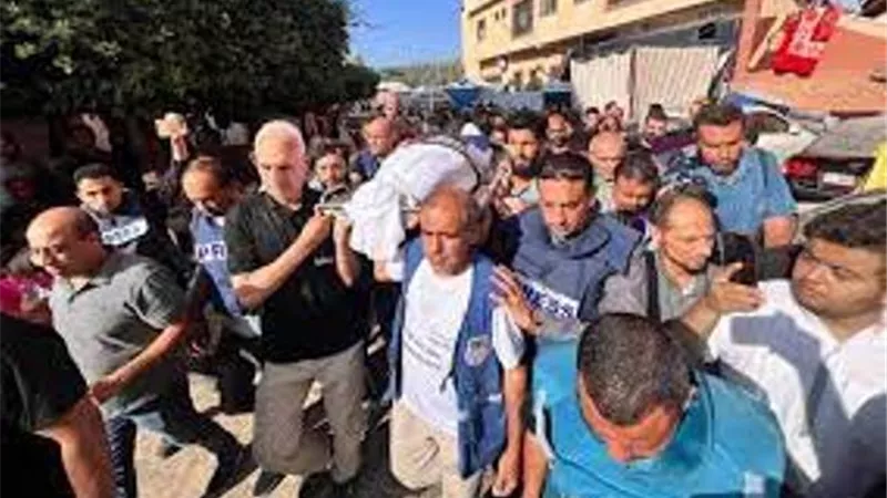 تشييع جثمان مراسل تلفزيون فلسطين محمد أبو حطب فى خان يونس