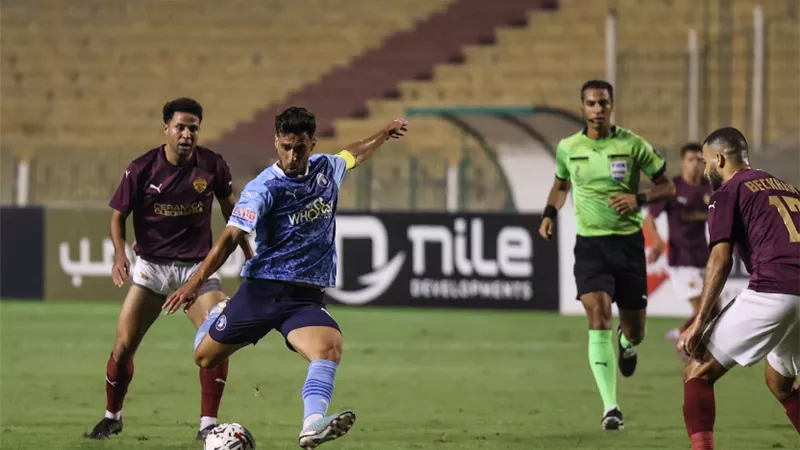 سيراميكا ينهى الشوط الاول بالتقدم على بيراميدز بهدف القندوسى