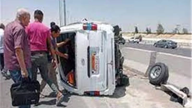 إصابة 5 إثر انقلاب سيارة ميكروباص فى البدرشين