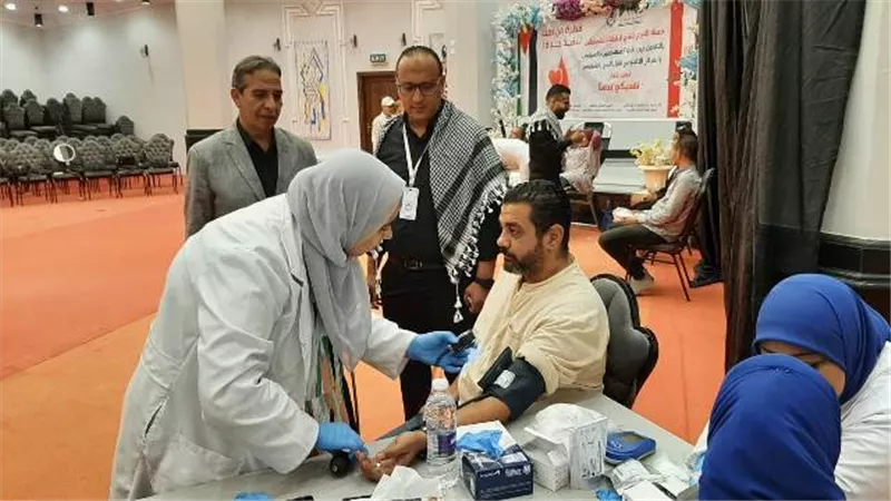 حملة للتبرع بالدم بنقابة المهندسين بالسويس لدعم مواطنى غزة