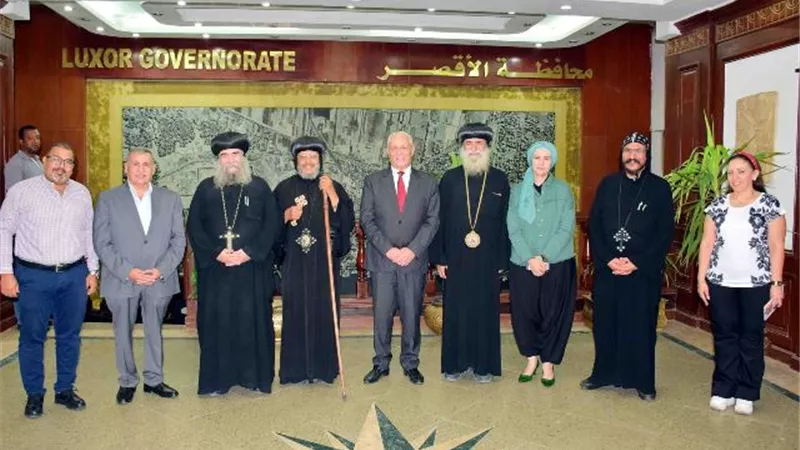 وفد دير مارجرجس يشكر محافظ الأقصر على حسن تنظيم الإحتفال السنوى