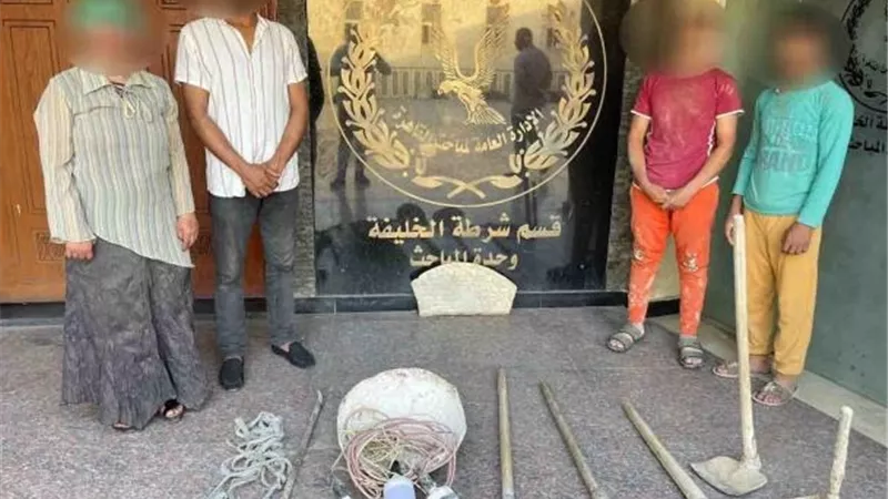 ضبط 5 أشخاص أثناء التنقيب عن الآثار بالخليفة