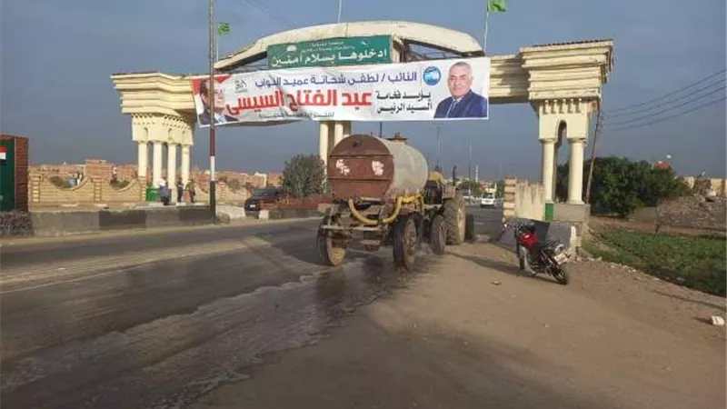 إزالة المخلفات والأتربة بطريقى مستشفى الصدر والاحرار