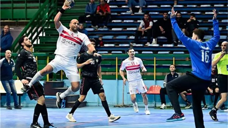 رجال يد الزمالك يفوز على سبورتنج بنتيجة 28-27 بدوري المحترفين