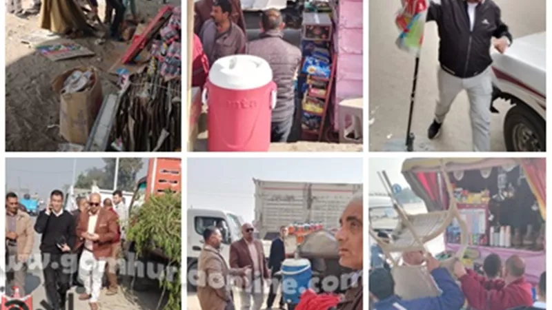 حملة لرفع الإشغالات والأعلام الإعلانية بمدينة قويسنا