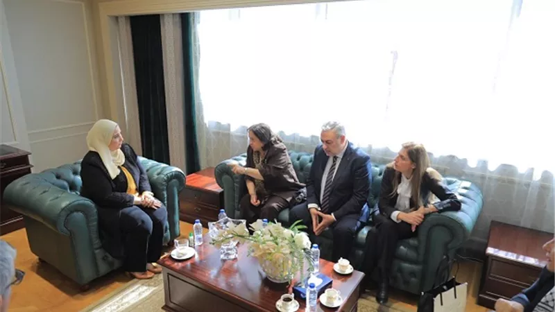 وزيرة التضامن الاجتماعي تستقبل وزيرة الصحة الفلسطينية