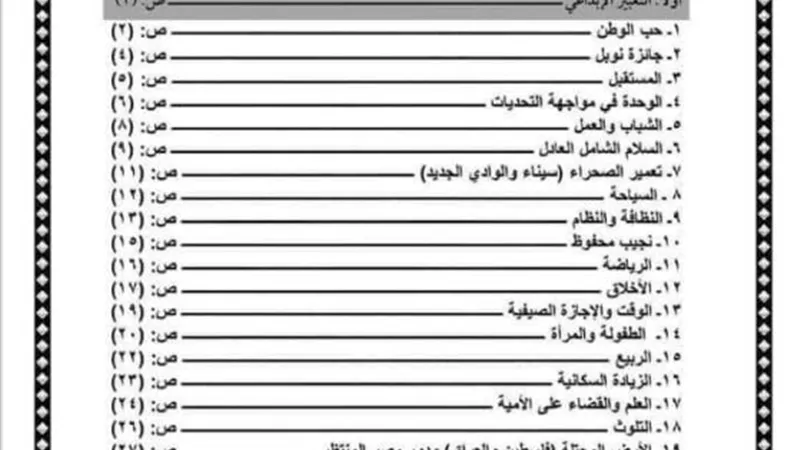 للتدريب.. 30 موضوع تعبير لطلاب ابتدائي واعدادي