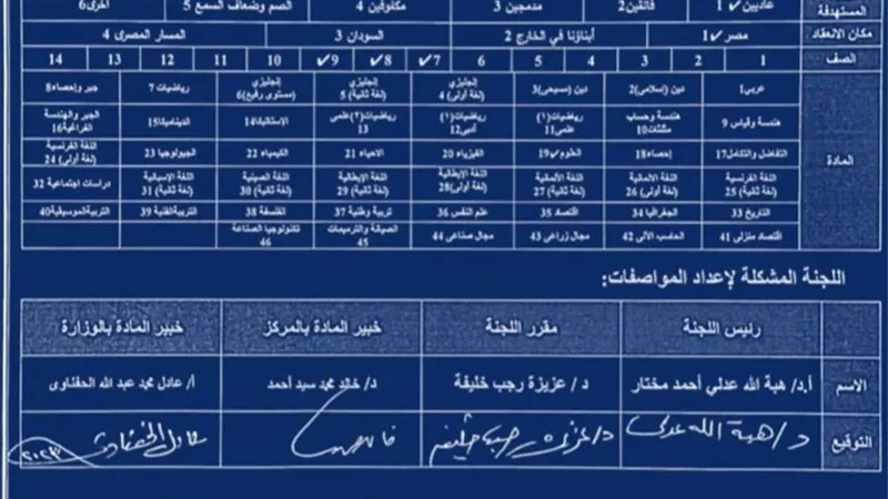 مواصفات الورقة الامتحانية لامتحانات الترم في العلوم للاعدادية