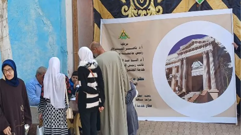 بالمجان.. جامعة بنها تنظم قوافل طبية بقريتي ميت السباع وجزيرة بلى