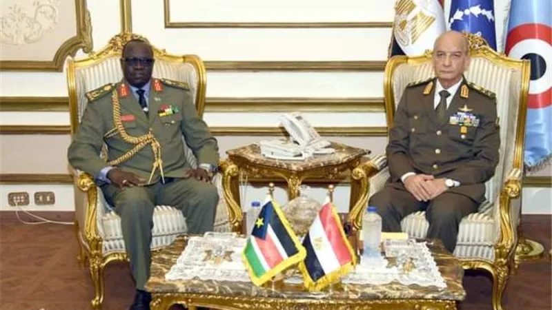وزير الدفاع يلتقى وزير الدفاع وشئون المحاربين القدامى بجمهورية جنوب السودان
