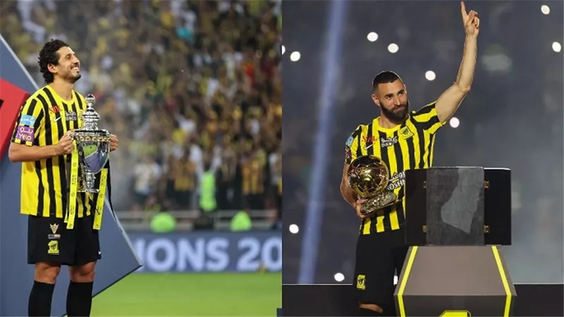 اتحاد جدة يحتفل بعودة بنزيما وحجازي قبل كأس العالم للأندية - شاهد