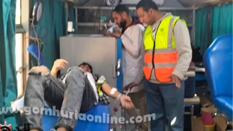 المنايفة يتبرعون بدمائهم للشعب الفلسطيني فى حملة جمعية الاورمان