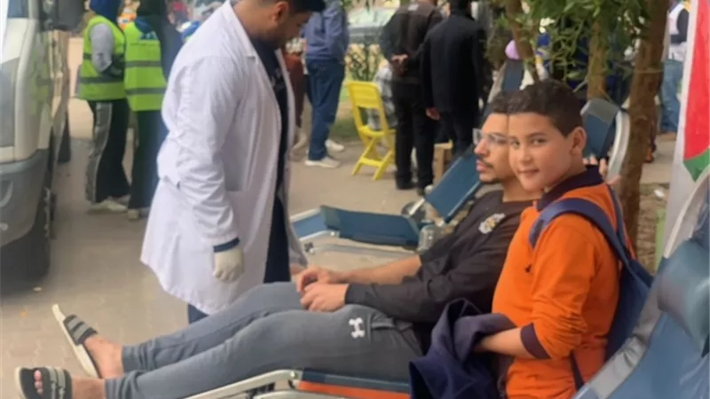 حملة للتبرع بالدم بالاسماعيلية لدعم الشعب الفلسطيني