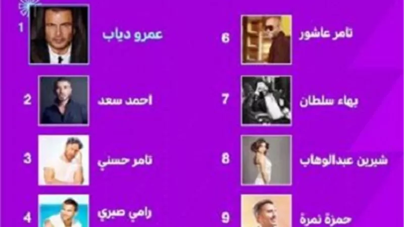 10 مطربين يتصدرون منصة 