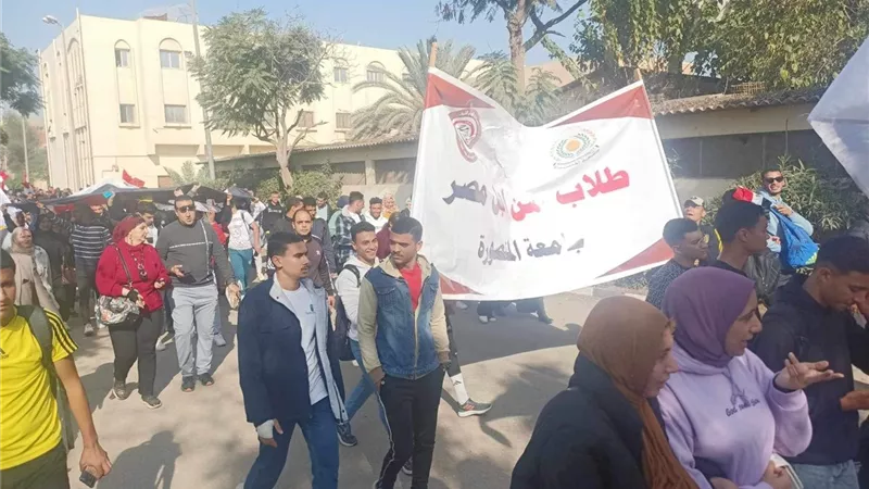 لليوم الثاني زحام امام اللجان ومسيرة حاشدة بجامعة المنصورة