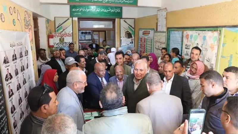 محافظ الوادي الجديد يتفقد ٩ لجان انتخابية بمركز بلاط