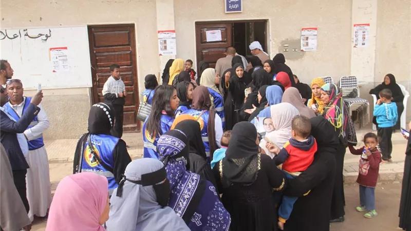 مسيرات حاشدة لسيدات النوبة أثناء الإدلاء بأصواتهن فى أسوان
